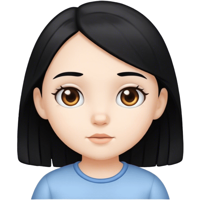 White Little girl with black hair  emoji