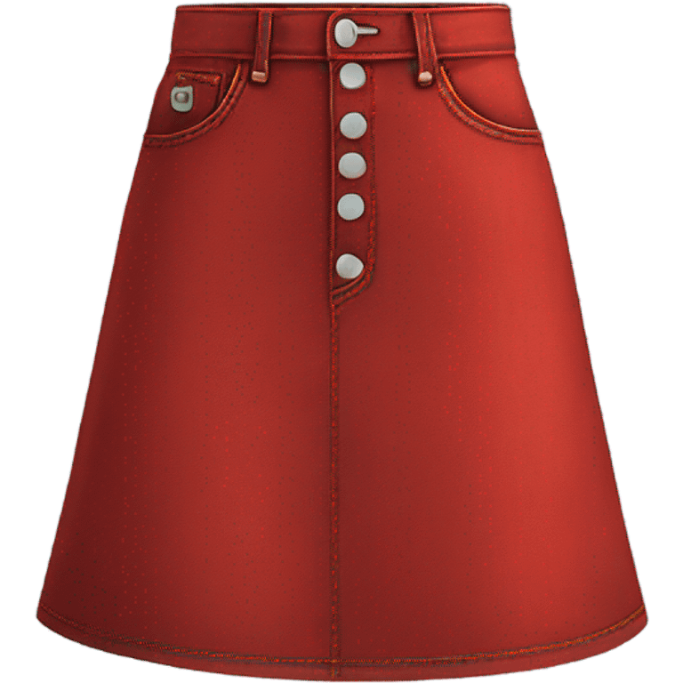 Realistic A-line high waisted red denim skirt, isolated emoji