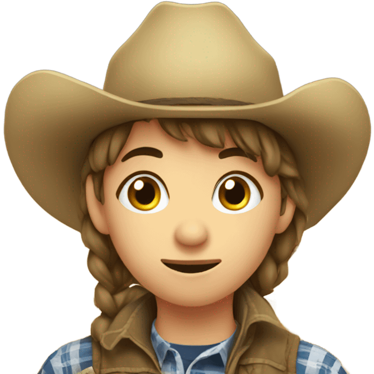 Country teen chewing on hay emoji