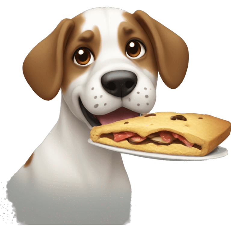 dog eating a picture of dreamsmp emoji