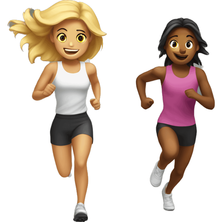 Can you make girl running with a friend  emoji