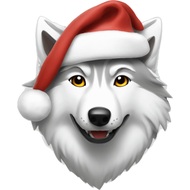 white wolf christmas emoji