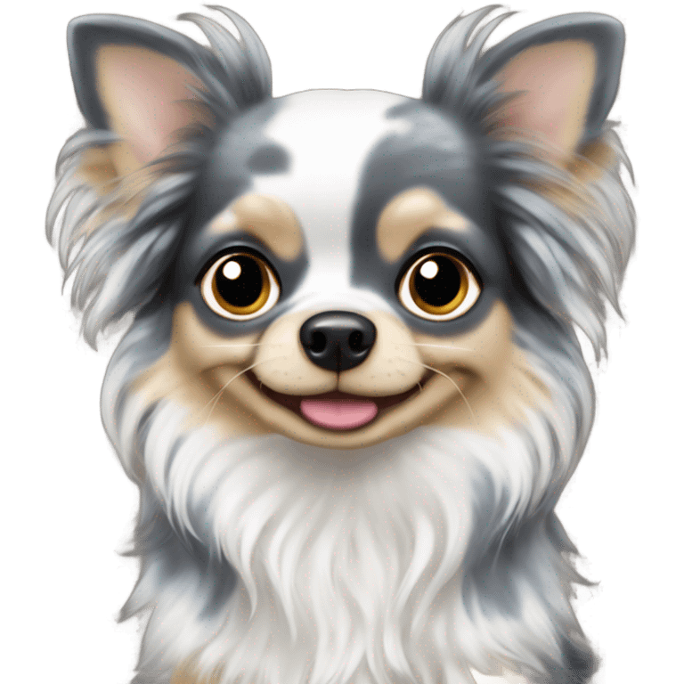 Blue merle chihuahua long hair  emoji