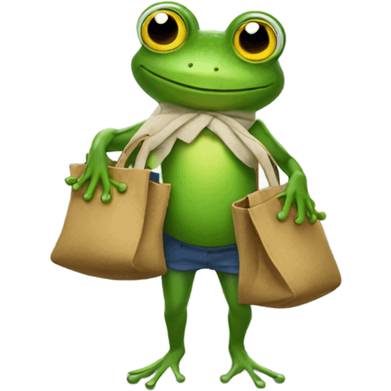 Frog with a bag emoji