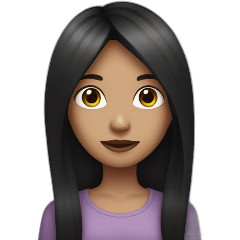 girl with dark straight long hair emoji