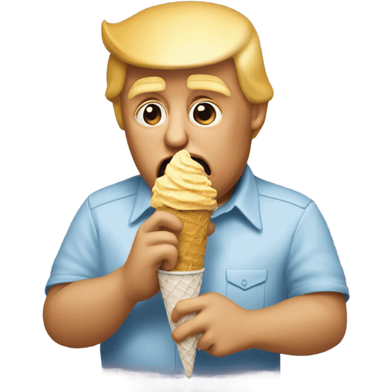 Trump eating a icecream cone emoji