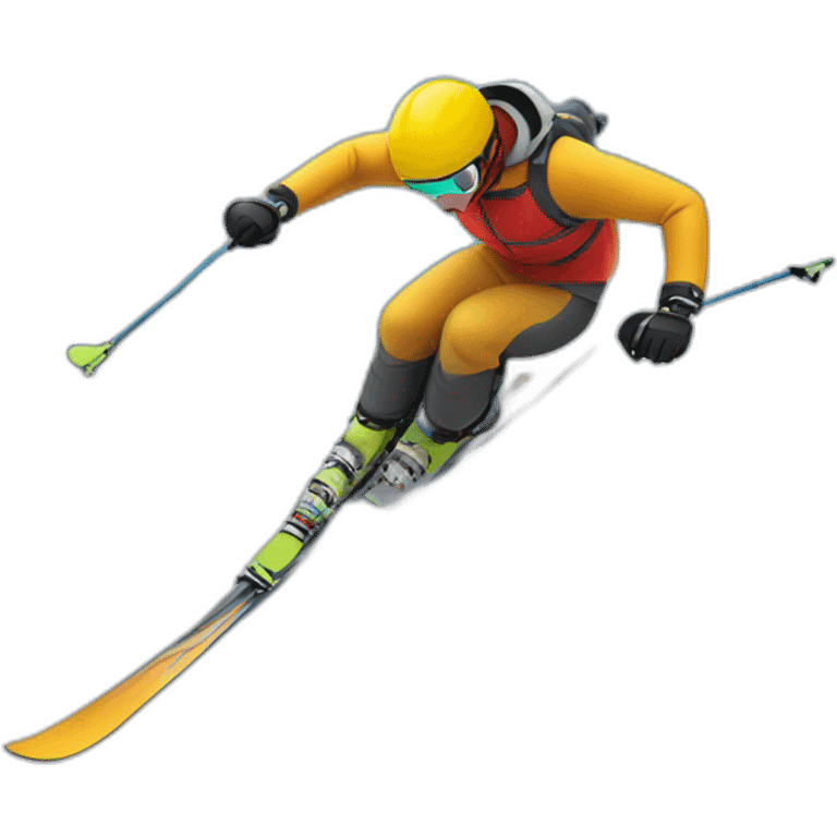 Skier from side riding down a hill emoji