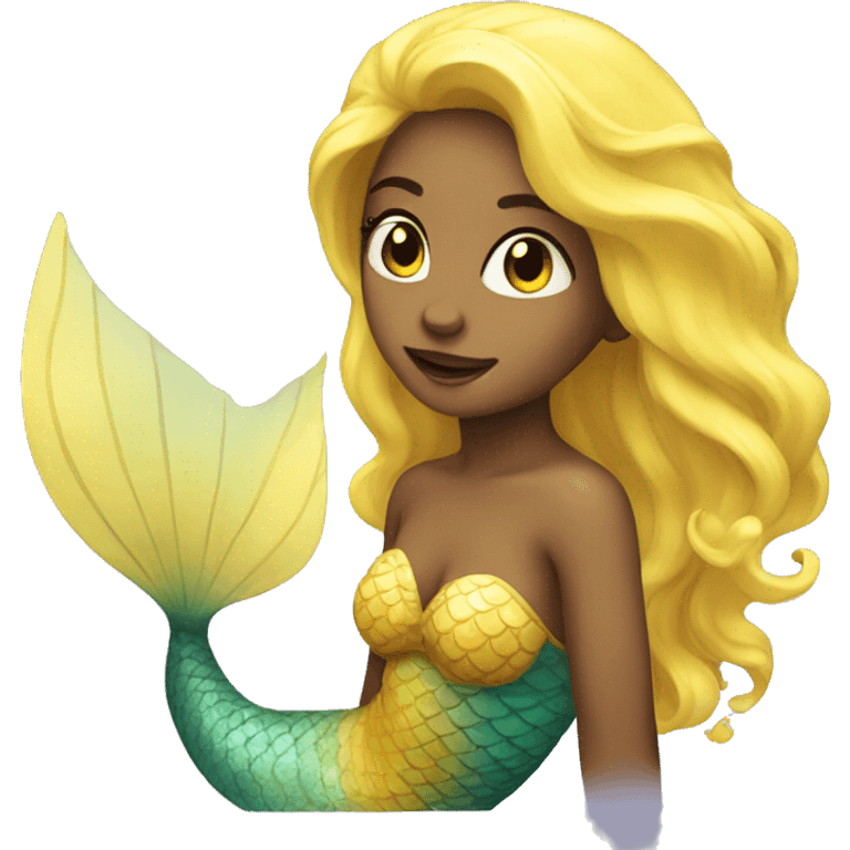 Beautiful yellow mermaid emoji