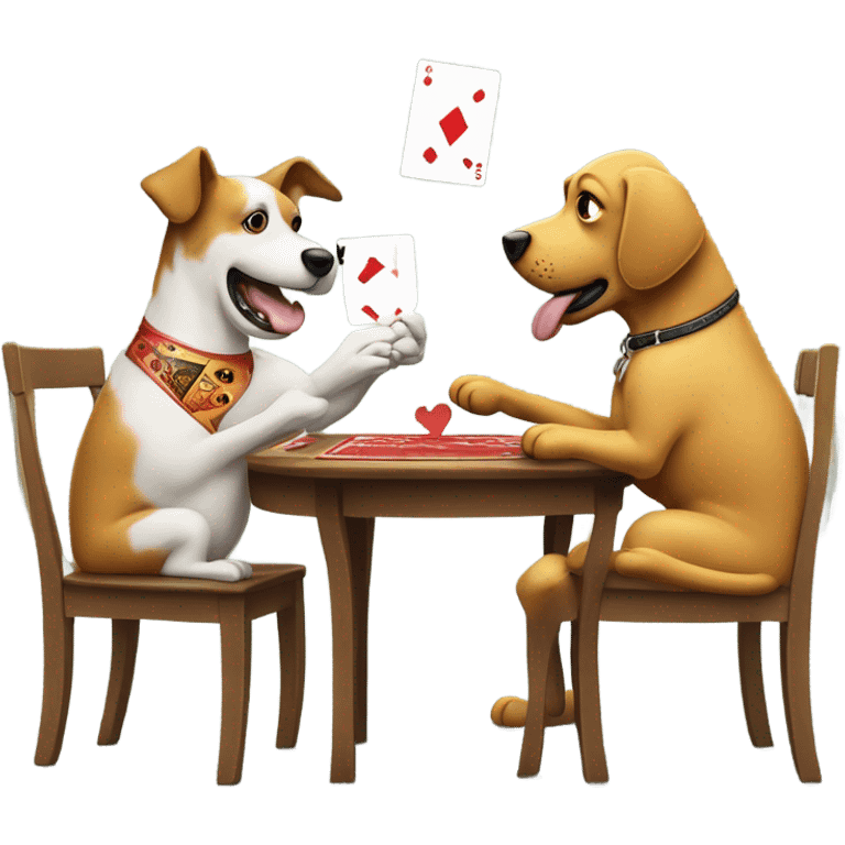 Dog and car playing cards emoji