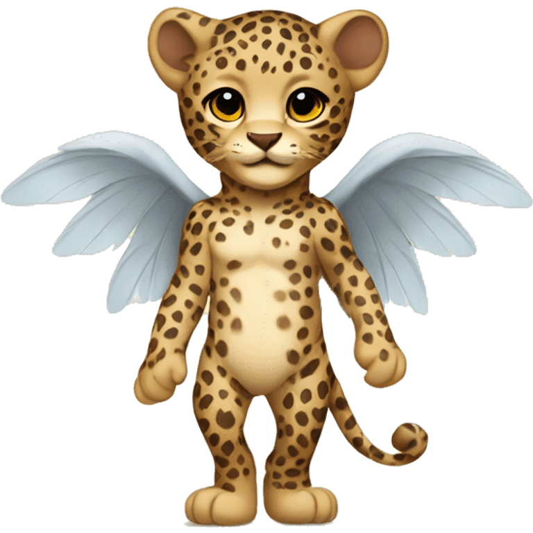 Leopard baby with wings full body emoji