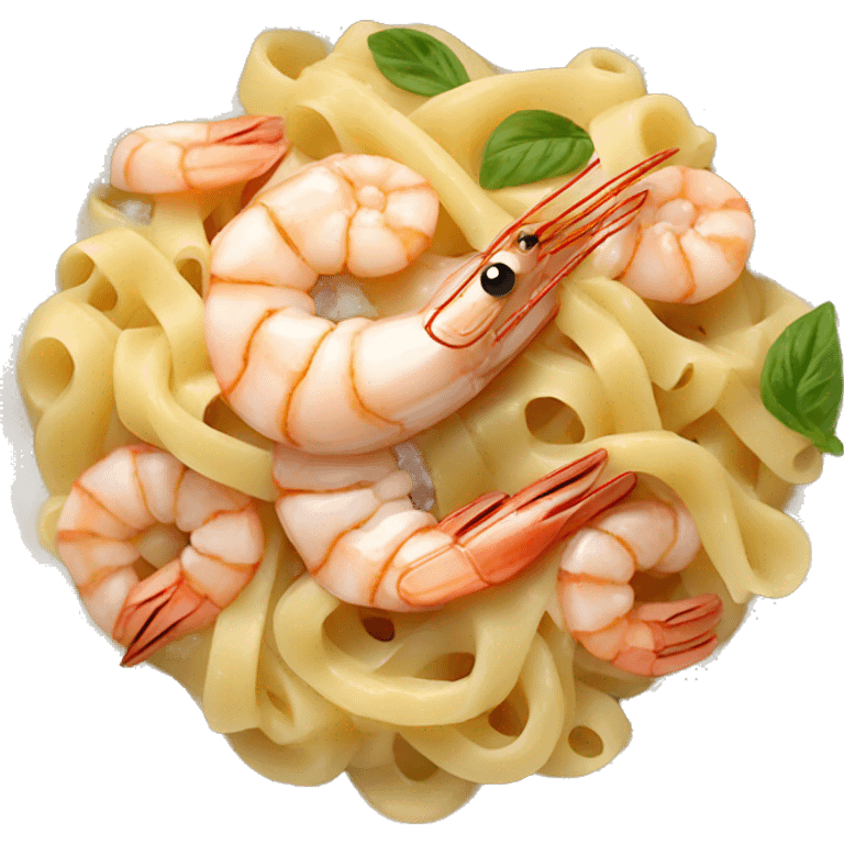 Shrimp Alfredo pasta emoji