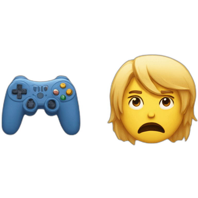 sad and angry person playing video games emoji