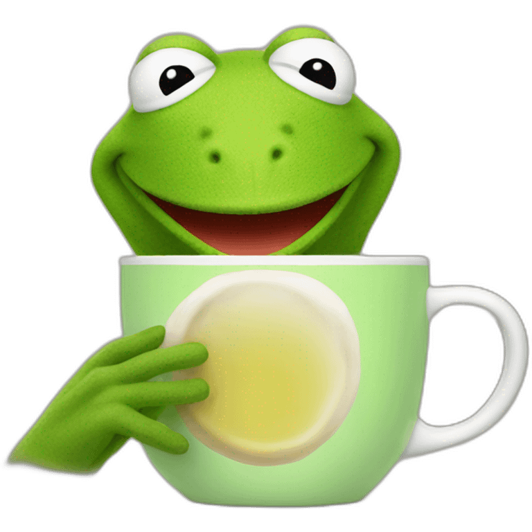 Kermit drinking tea emoji