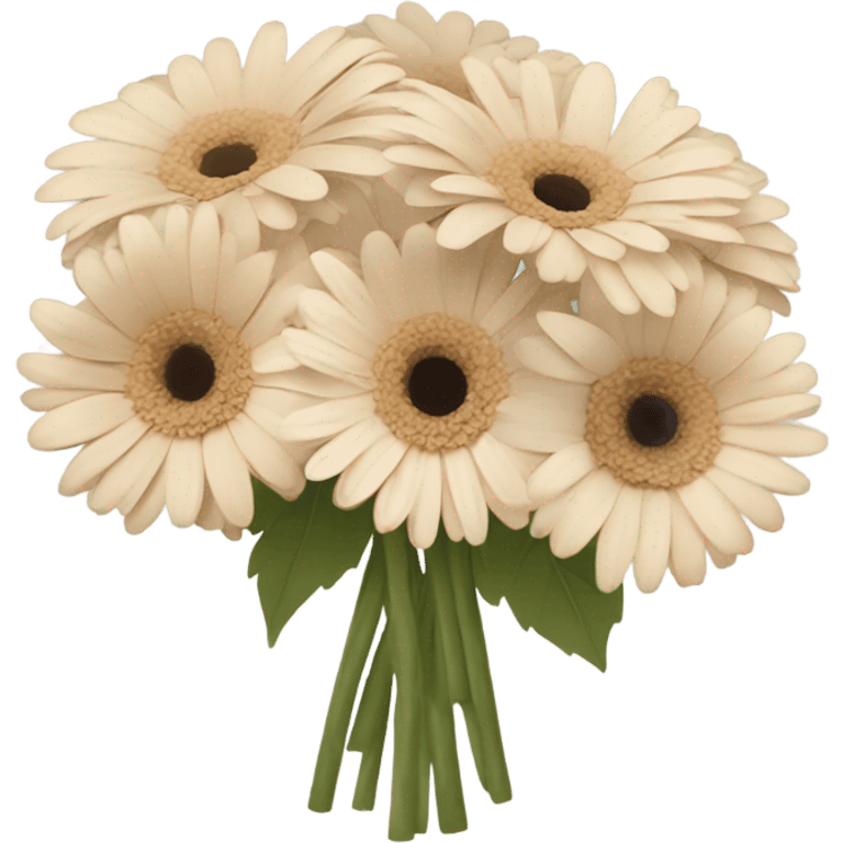 Pastel beige bouquet of beige gerbera  emoji