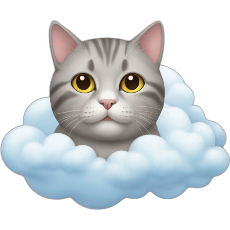 Cat on cloud emoji