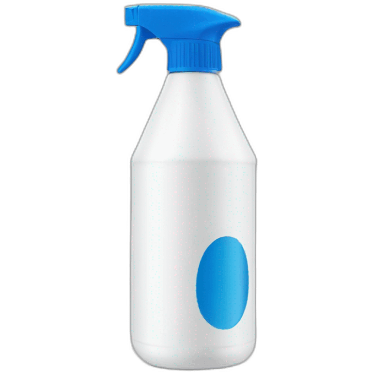 Thin metal All purpose cleaner bottle, white, blue logo emoji