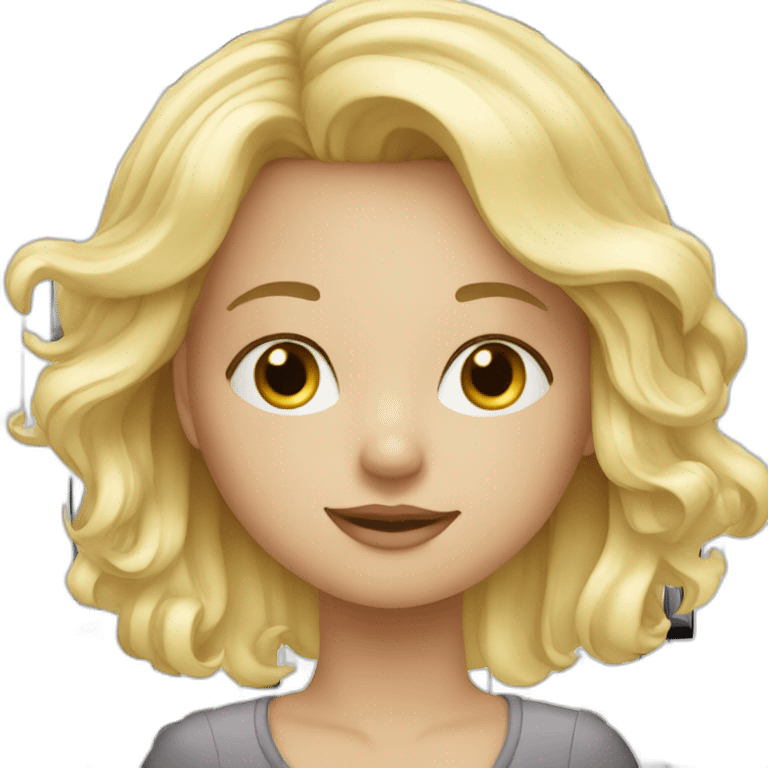 Blonde girld with piano emoji