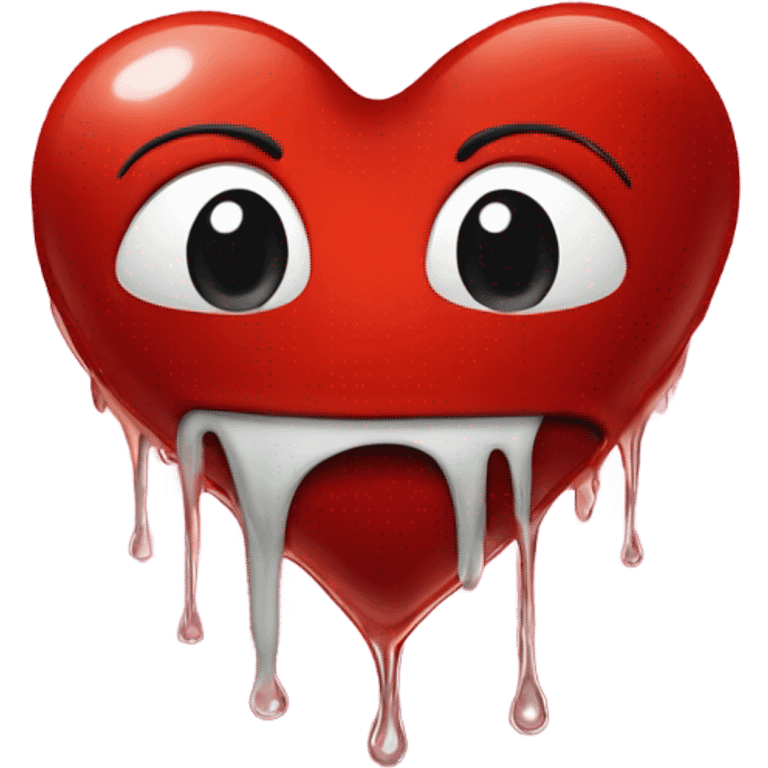 Red heart dripping  emoji