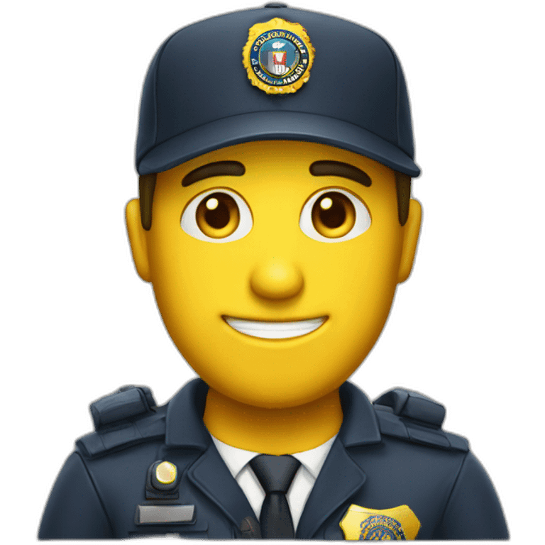 man with yellow "FBI" letters on his cap emoji