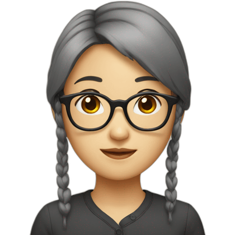 Asian girl with glasses emoji