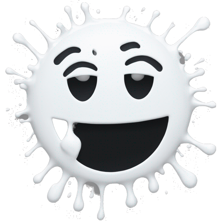 smiley face splattered with white paint emoji