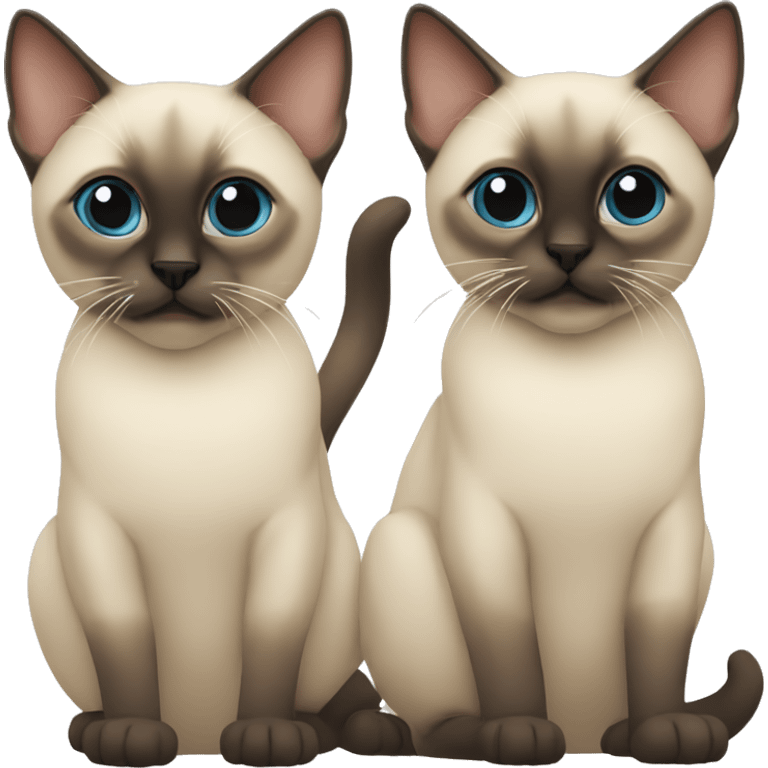 Two Siamese cats emoji