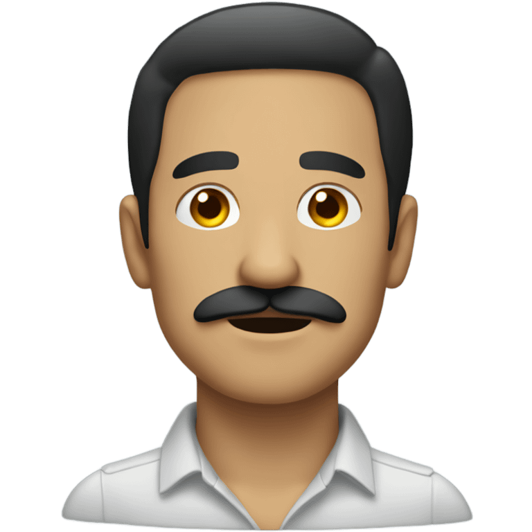 a man with black hair and mustache saluting emoji