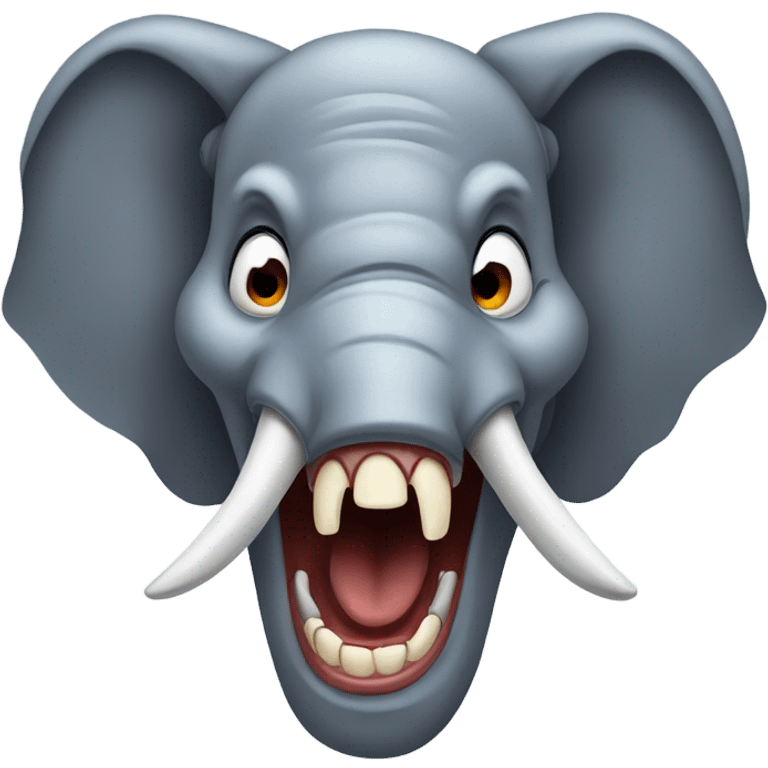 Mean scary elephant snarling with teeth  emoji