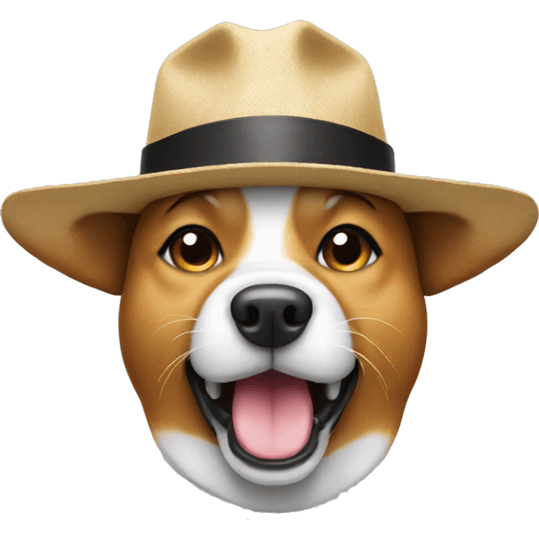 Dog with Hat and sing emoji