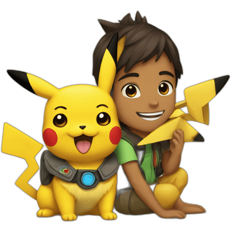 Sacha et pikachu emoji