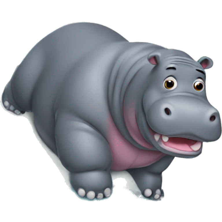 fat hippo surfing  emoji