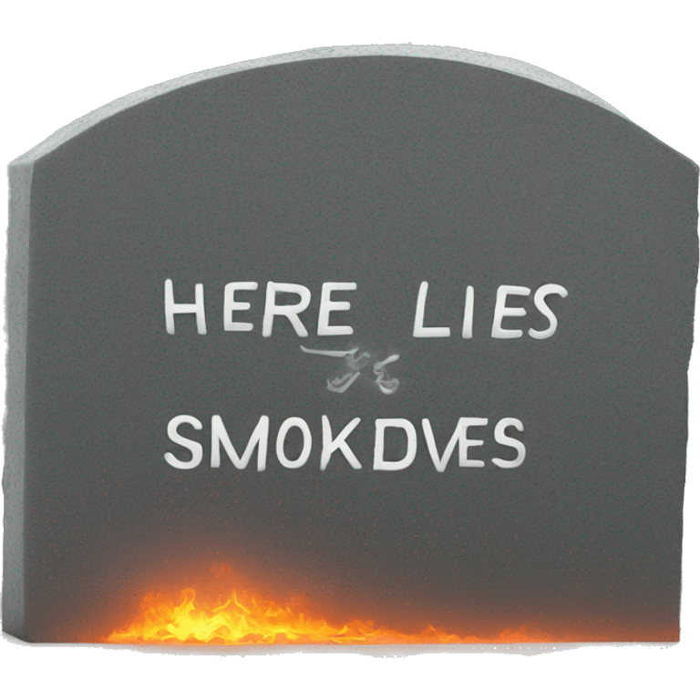 gravestone that says here lies SmokeDevil emoji