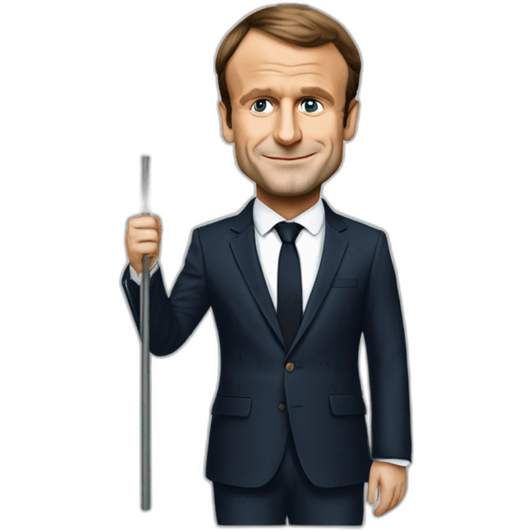 Emmanuel Macron avec un drapeau emoji