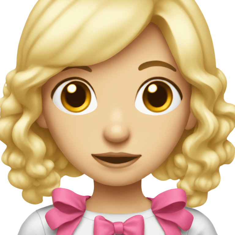 Blonde girl with bow and girly outfit  emoji