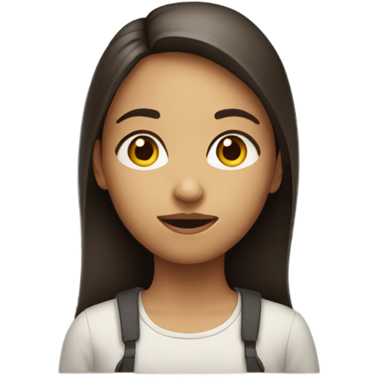 girl looking to the side with head facing forward  emoji