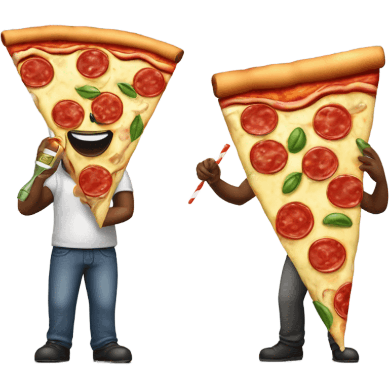 A pizza and juice saving the world  emoji