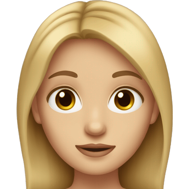 Dark blonde haired girl with Hazel eyes emoji