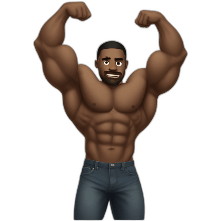 jacked black guy flexing emoji