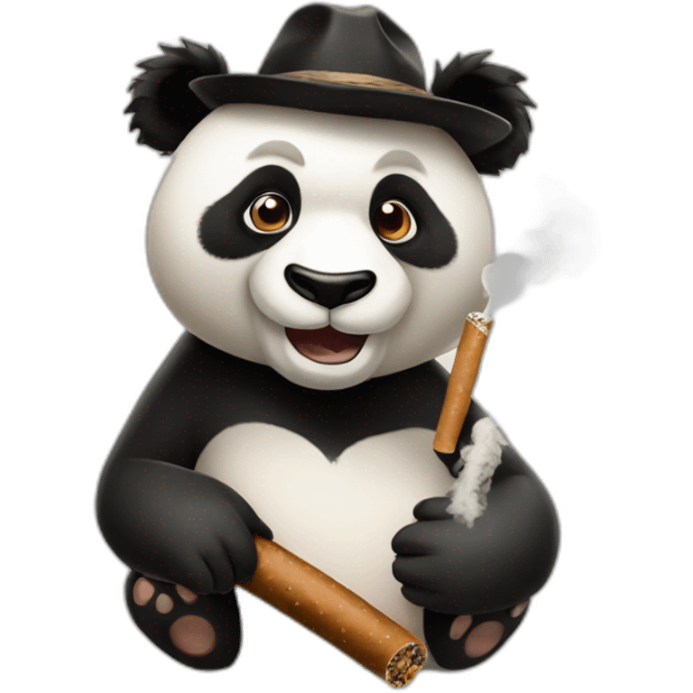 Panda smocking cigar emoji