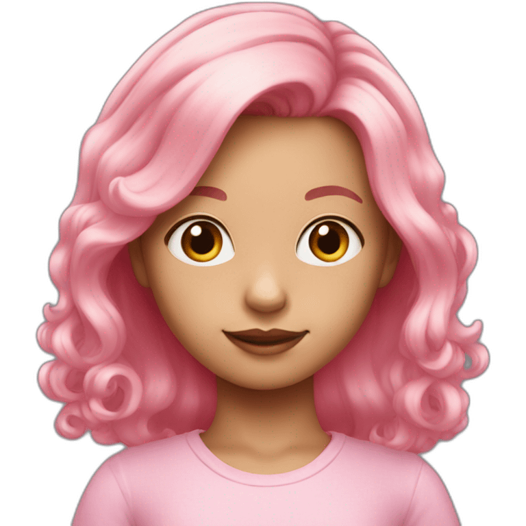 A young girl with pink medium length hair emoji