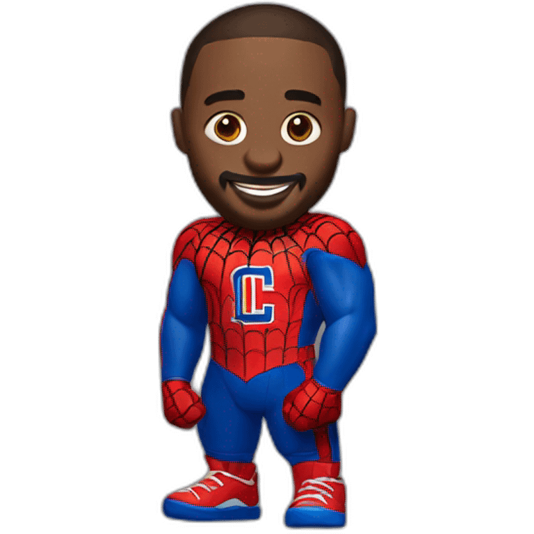 spidermen wearing la clippers jerssey emoji