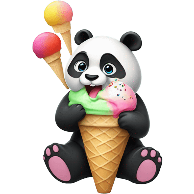 Panda eating ice cream emoji