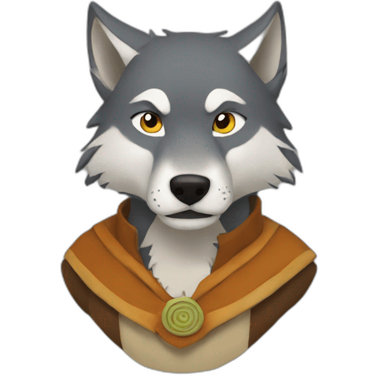 Wolf as a airbender emoji