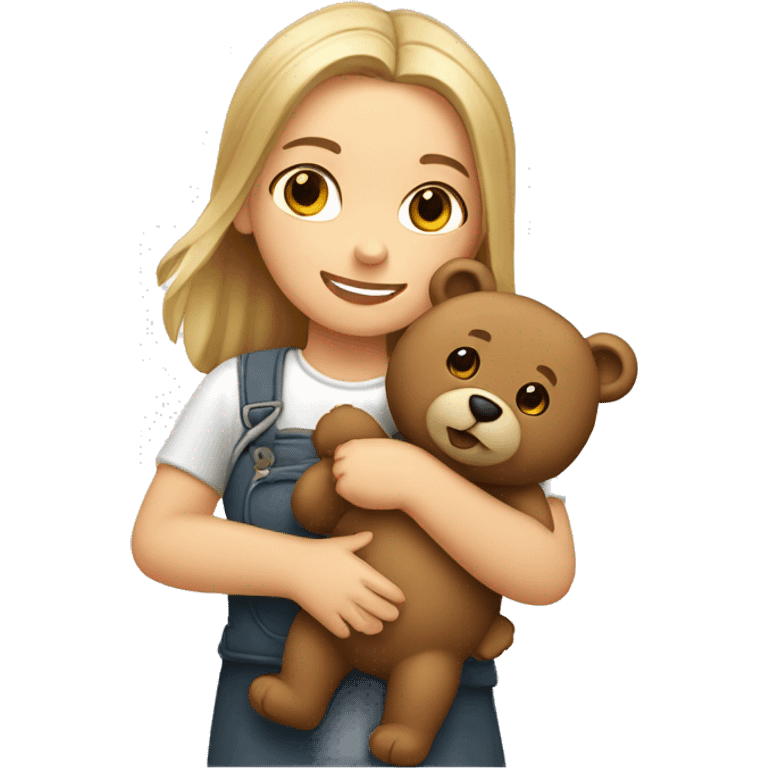 Polish girl holding a bear emoji