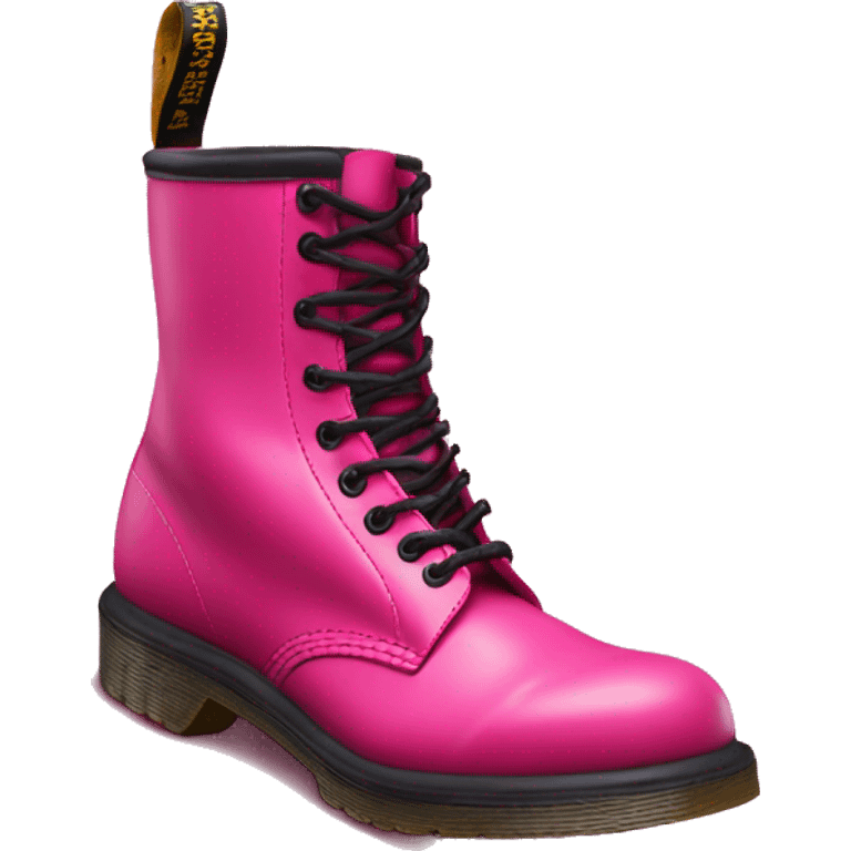 Realistic pair of hot pink Dr.Martens combat boots isolated.  emoji