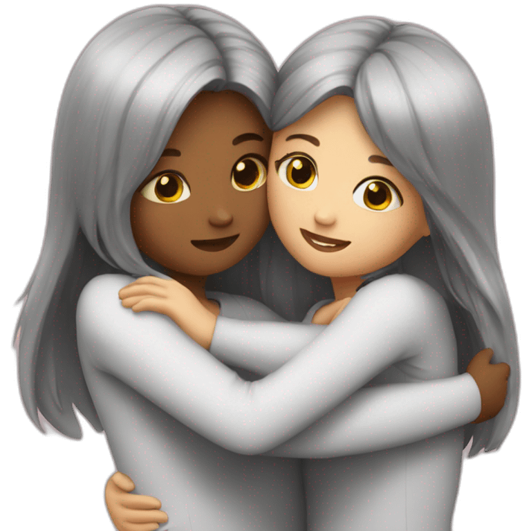 2 girls hugging emoji