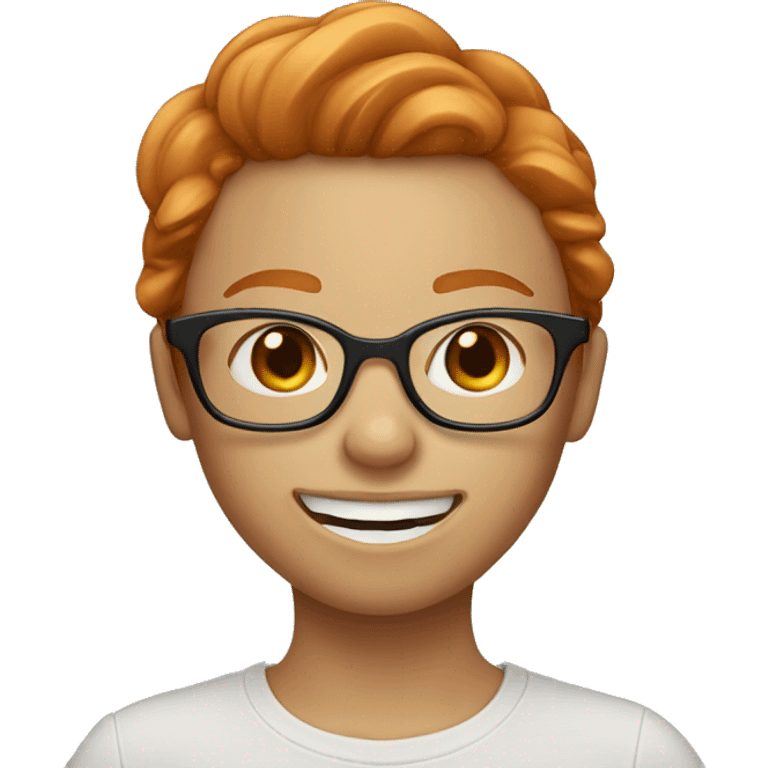 ginger girl with light eyes braces and glasses emoji