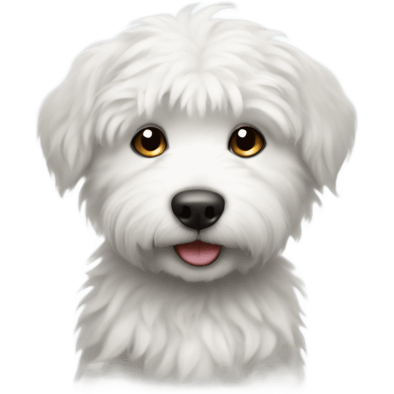 Cute white scruffy puppy emoji