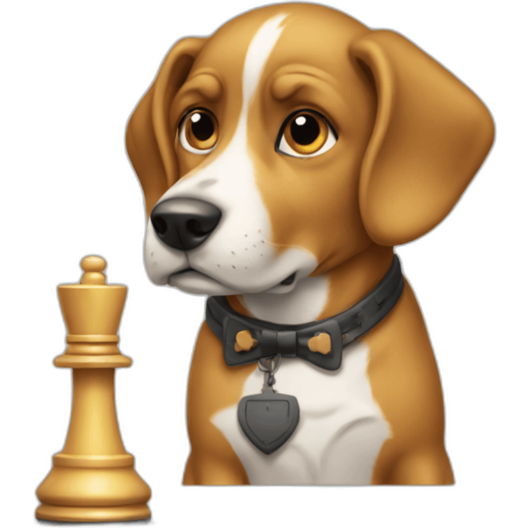 dog playing chess emoji