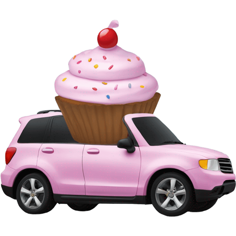 Cupcake under car emoji